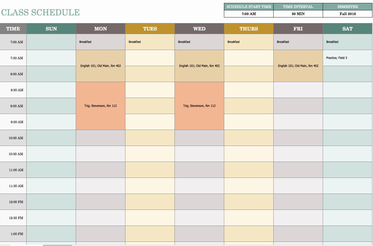 Week Schedule Template Excel Inspirational Free Weekly Schedule Templates for Excel Smartsheet