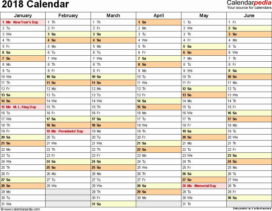 Week Schedule Template Excel Luxury 2018 Calendar Excel