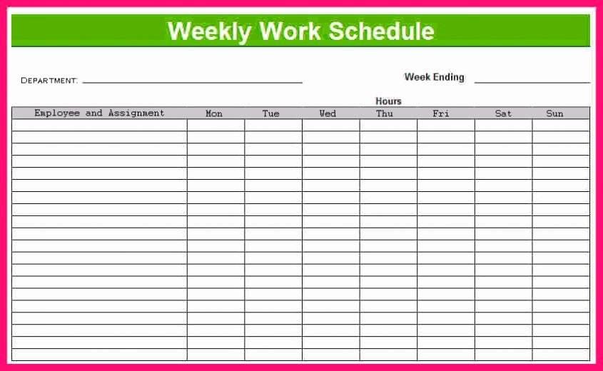 Week Schedule Template Excel Unique Printable Weekly Schedule Template &amp; Excel Planner
