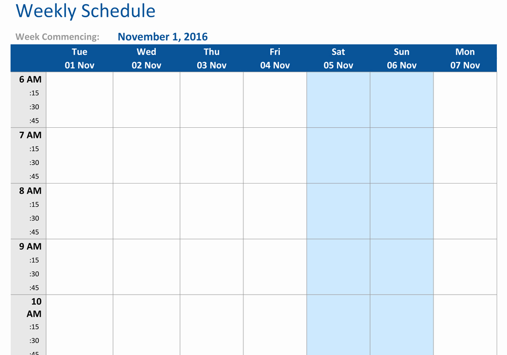 Week Schedule Template Word Awesome Creative Weekly Schedule Templates for Word Vatansun