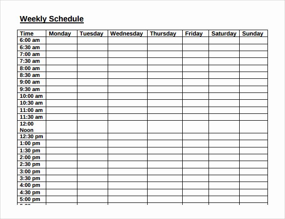 Week Schedule Template Word Beautiful Free Personal Weekly Schedule Template for Ms Word