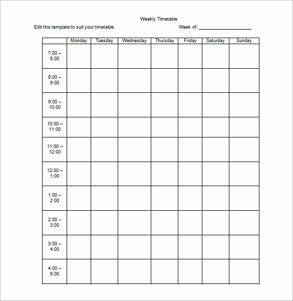 Week Schedule Template Word Elegant Weekly Schedule Template 9 Free Word Excel Pdf format