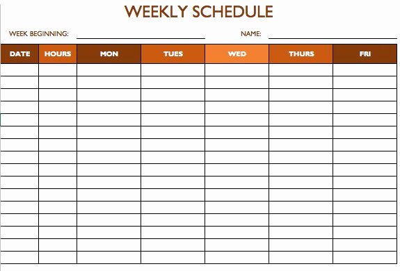 Week Schedule Template Word Inspirational Free Work Schedule Templates for Word and Excel