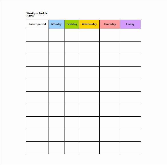 Week Schedule Template Word Lovely School Schedule Template 13 Free Word Excel Pdf