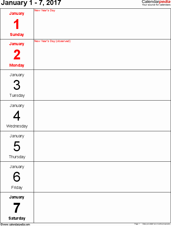 Weekly Calendar Template 2017 Fresh Weekly Calendar 2017 for Pdf 12 Free Printable Templates