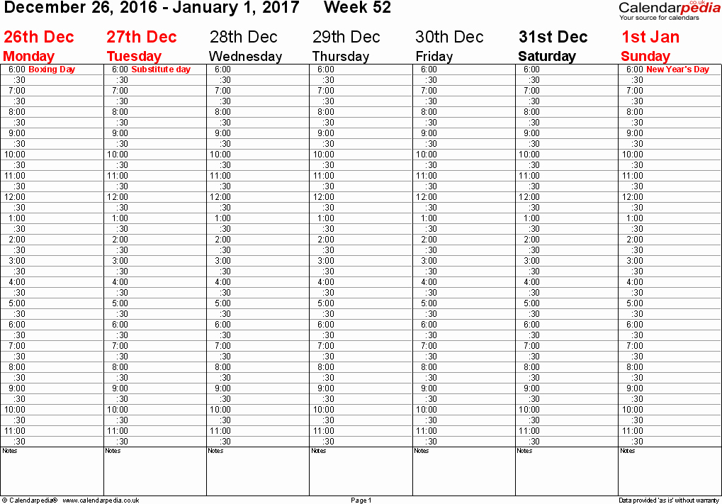 Weekly Calendar Template 2017 Inspirational Weekly Calendar 2017 Uk Free Printable Templates for Excel