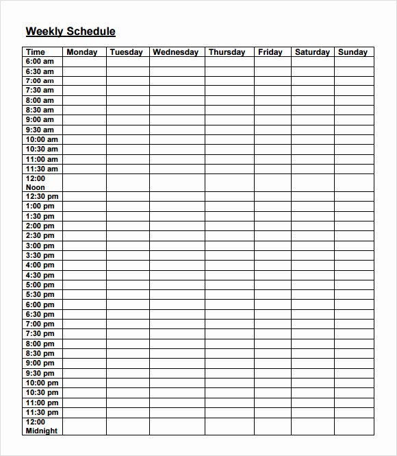 Weekly Hourly Planner Template Beautiful 17 Sample Weekly Calendars