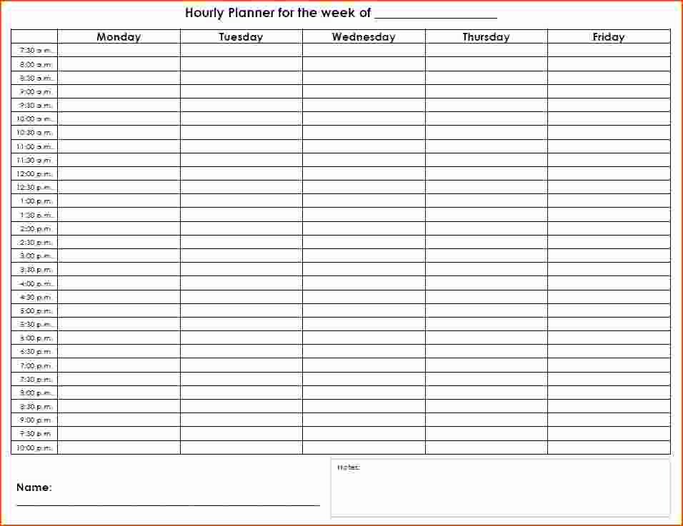 Weekly Hourly Planner Template Beautiful 7 Weekly Hourly Planner Bookletemplate