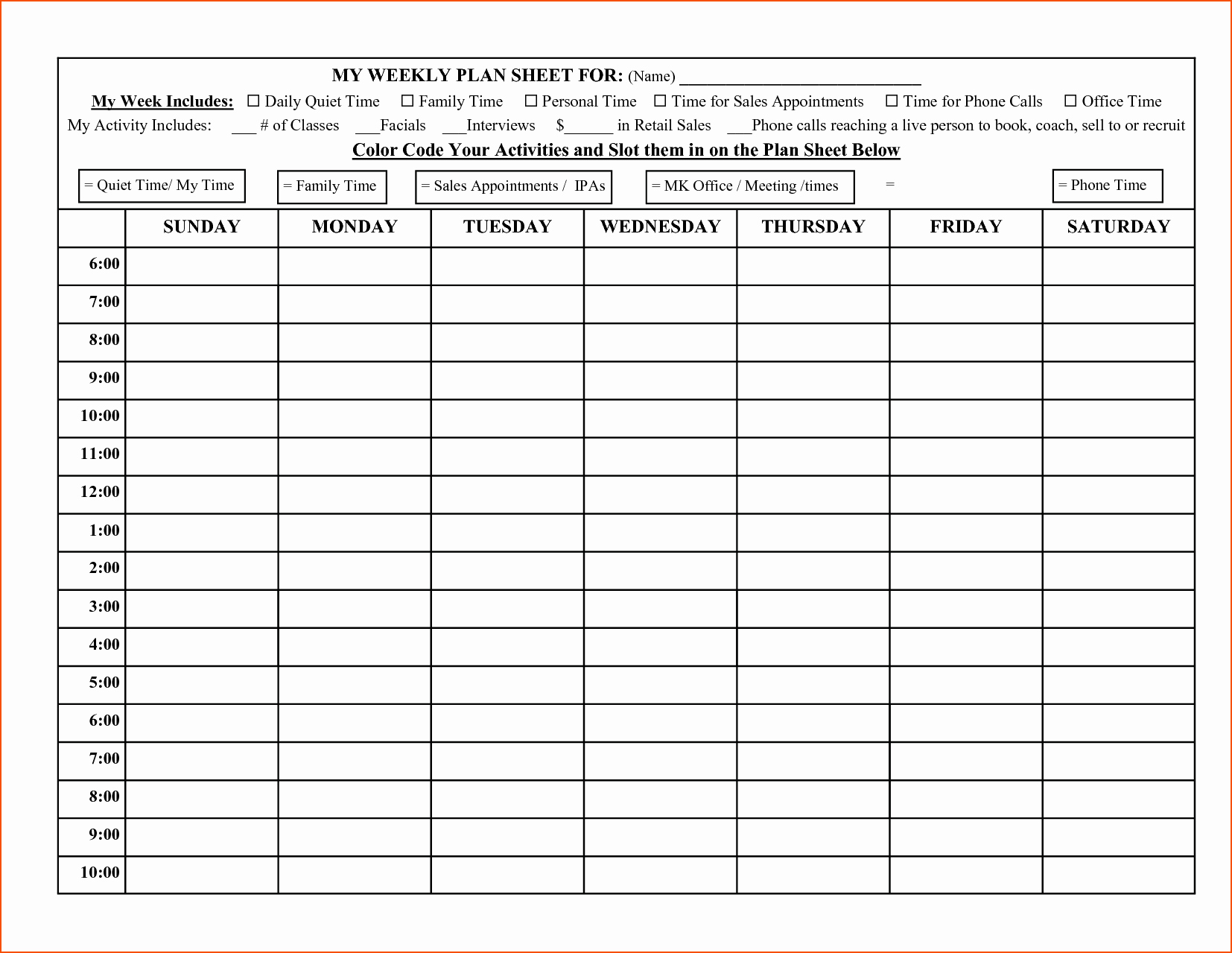Weekly Hourly Planner Template Best Of Weekly Calendar 2016 to the Half Hour