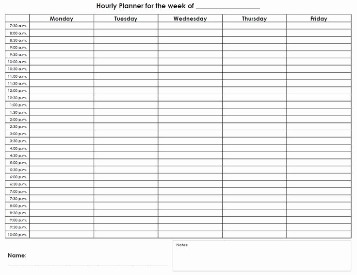 Weekly Hourly Planner Template Fresh Free Printable Hourly Schedule Planner