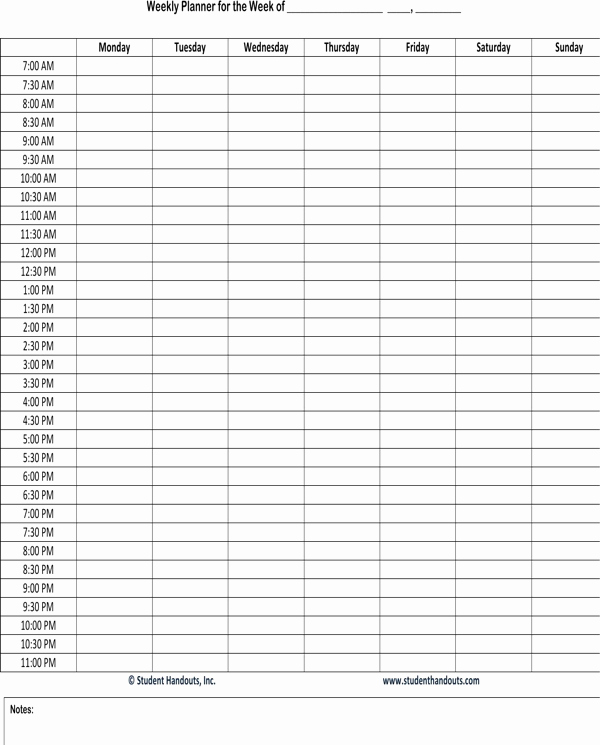 Weekly Hourly Planner Template Lovely Hourly Planner Pdf