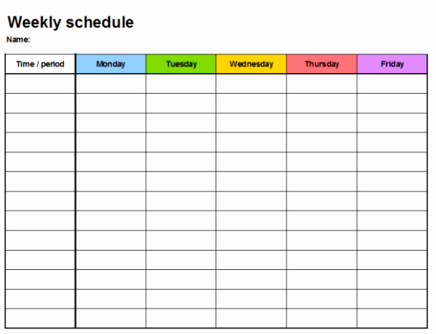 Weekly Hourly Planner Template New 5 Free Weekly Planner Templates