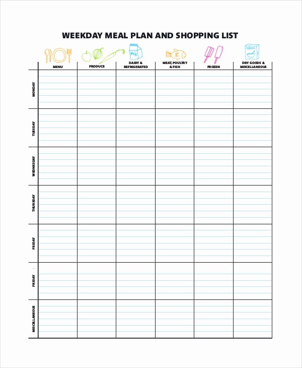 Weekly Meal Planner Template Word Awesome Weekly Meal Planner Template 9 Free Pdf Word Documents