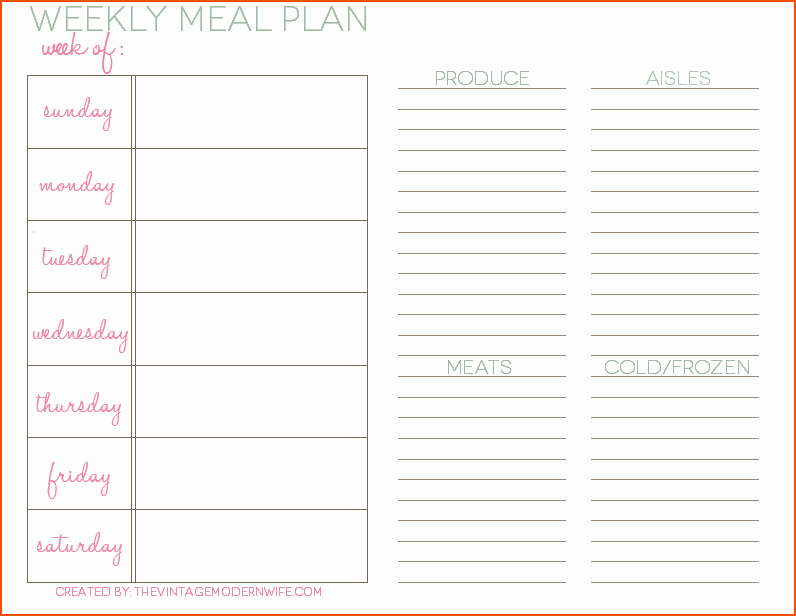 Weekly Meal Planner Template Word Elegant 8 Weekly Meal Planner Template Bookletemplate