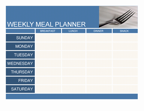 Weekly Meal Planner Template Word Lovely Planners and Trackers Fice