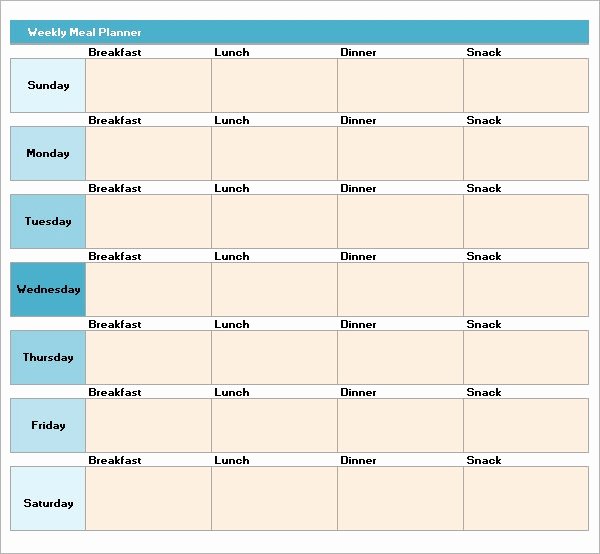 Weekly Meal Planner Template Word Luxury 18 Meal Planning Templates Pdf Excel Word