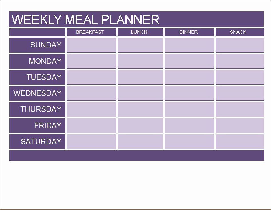 Weekly Meal Planner Template Word Luxury Meal Planner Calendar