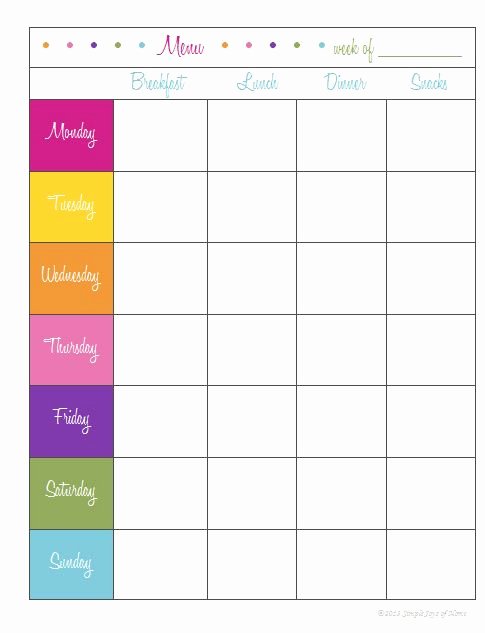 Weekly Meal Planner Template Word Luxury Menu Planner Print Out