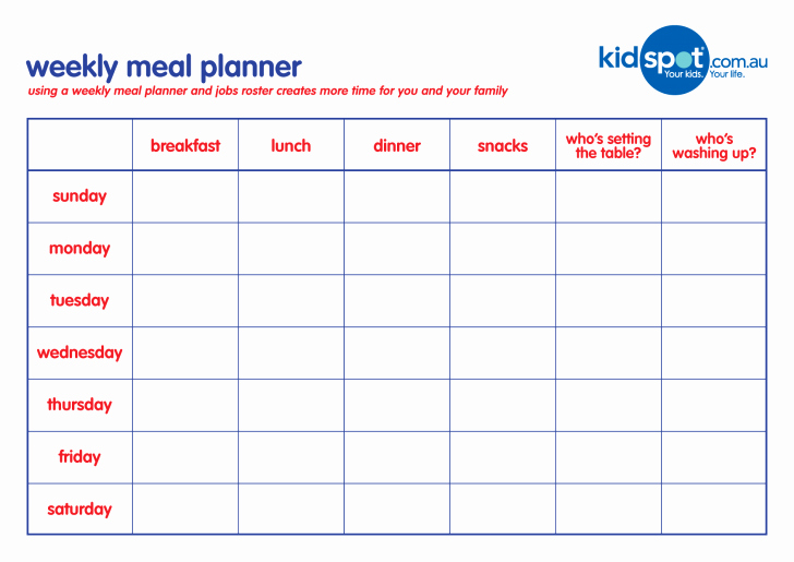 Weekly Meal Planner Template Word New Meal Planner Template Sample Menu Printable Daily Pdf