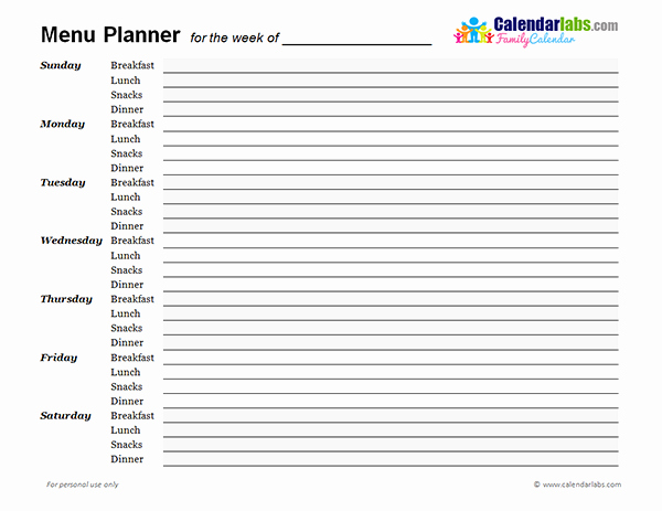 Weekly Meal Planner Template Word Unique Weekly Menu Planner 02 Free Printable Templates