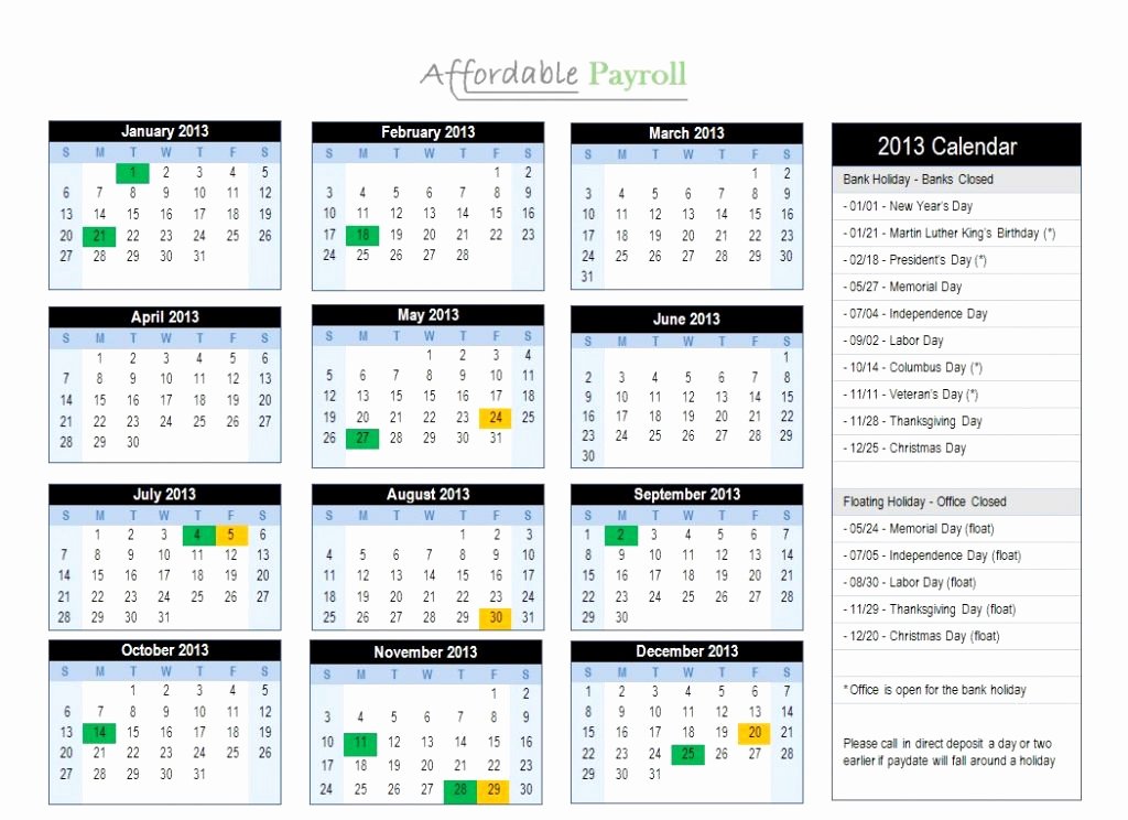 Weekly Payroll Calendar 2019 New Beautiful 35 Design Bi Weekly Calendar 2019