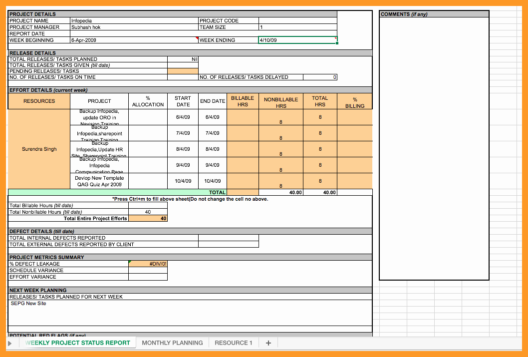 Weekly Project Status Report Template Excel Beautiful 12 13templates for Status Reports