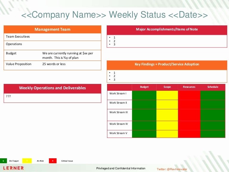 Weekly Project Status Report Template Excel Beautiful Executive Status Report Template