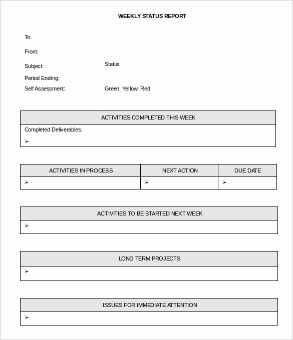 Weekly Project Status Report Template Excel Best Of 36 Weekly Activity Report Templates Pdf Doc