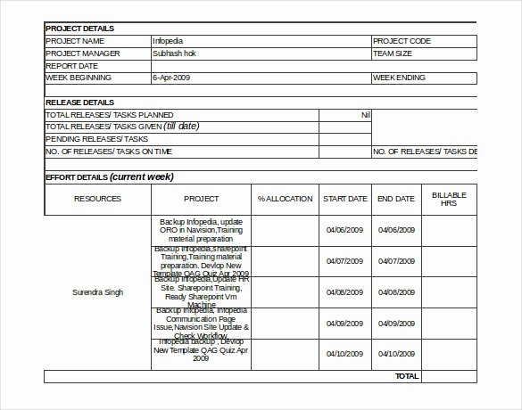 Weekly Project Status Report Template Excel Fresh 19 Status Report Templates Free Sample Example