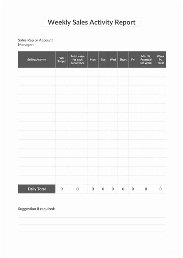 Weekly Sales Report Template Elegant 14 Weekly Activity Report Examples Pdf Word