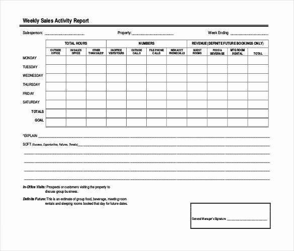 Weekly Sales Report Template Elegant 24 Weekly Report Templates Doc Excel Pdf