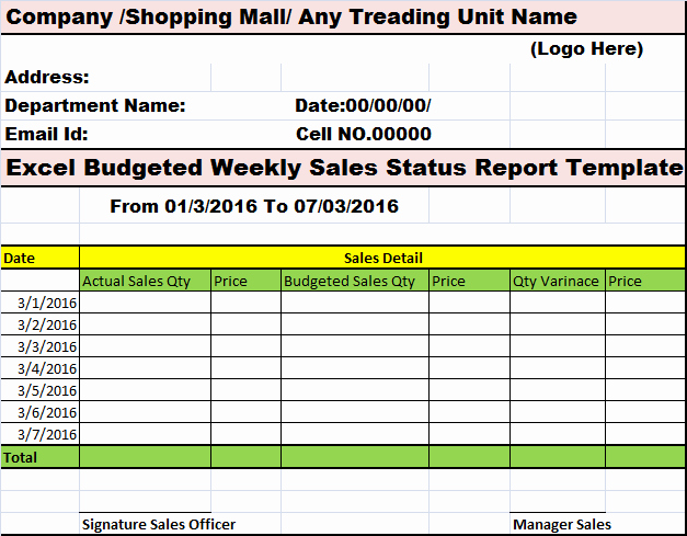 Weekly Sales Report Template Unique Bud Weekly Sales My Reports Writing Designs