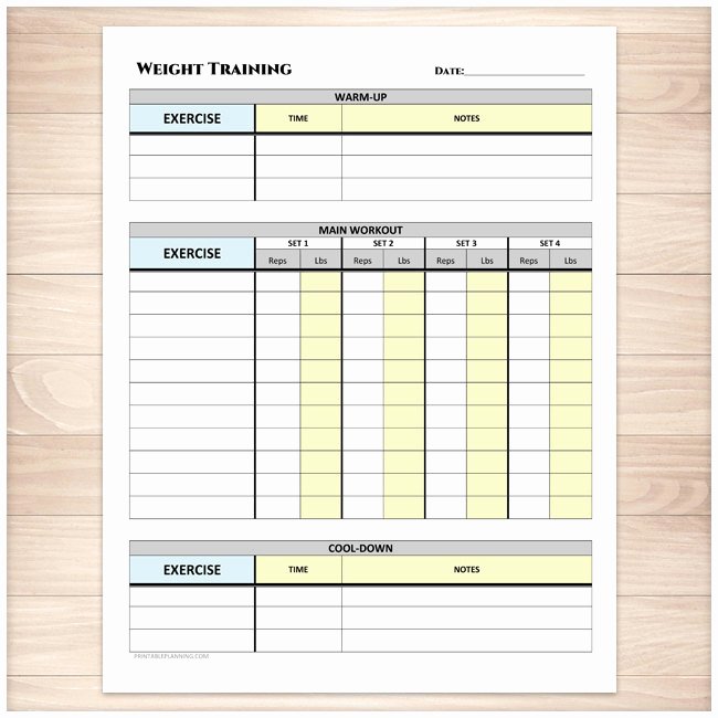 Weight Lifting Tracking Sheet Awesome Printable Weight Training Daily Log Workout Tracking Sheet