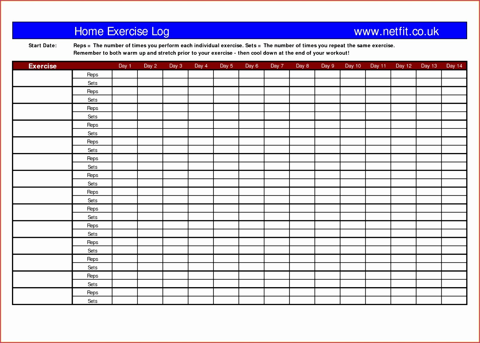 Weight Lifting Tracking Sheet Best Of 10 Excel Workout Templates Exceltemplates Exceltemplates