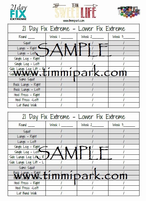 Weight Lifting Tracking Sheet Lovely From Sweets to Clean Eats 21 Day Fix Extreme Workout