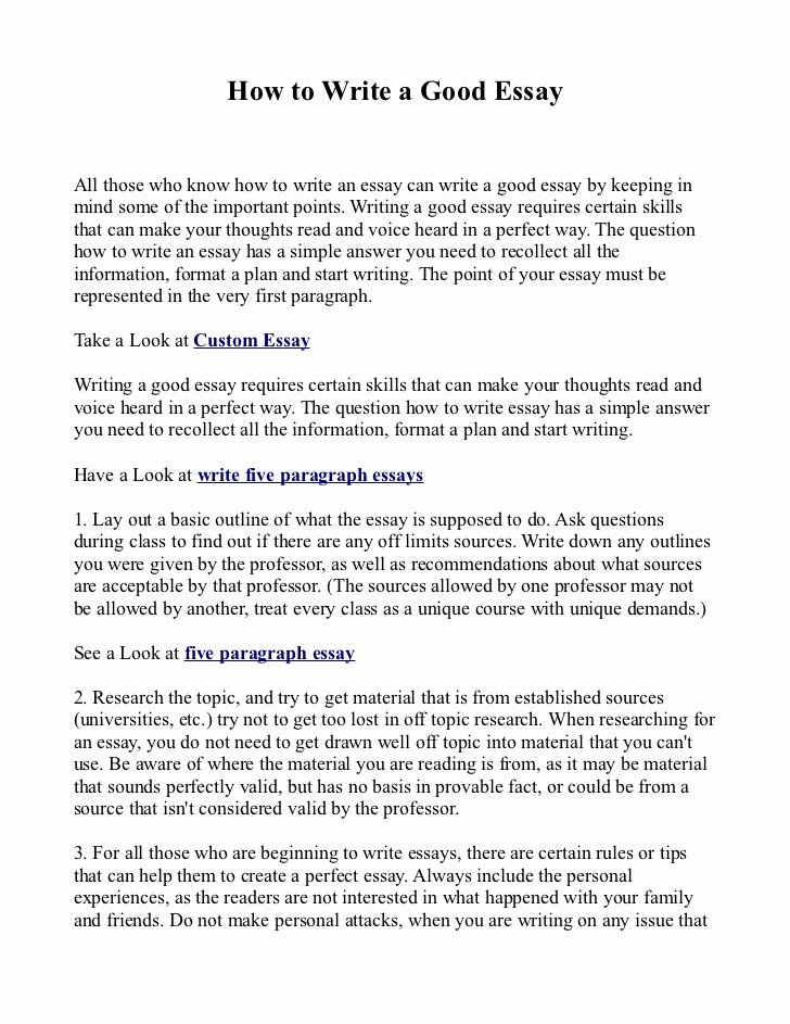 Well Written Essays Examples Fresh How to Write A Good Essay