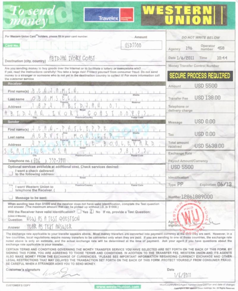 Western Union Fake Receipt Generator Unique 419baiting Mars 2011