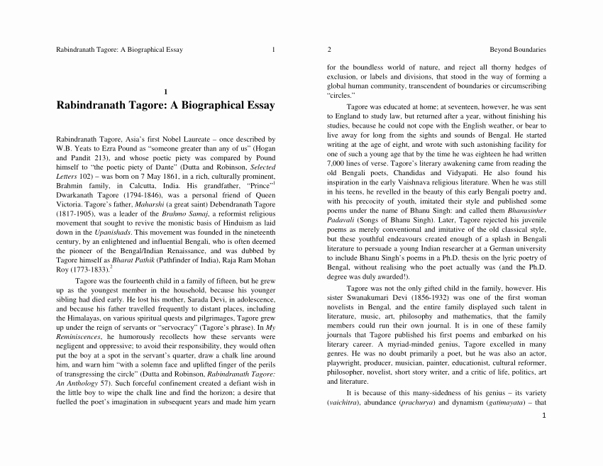 What is A Biographical Essay Best Of Pdf Rabindranath Tagore A Biographical Essay