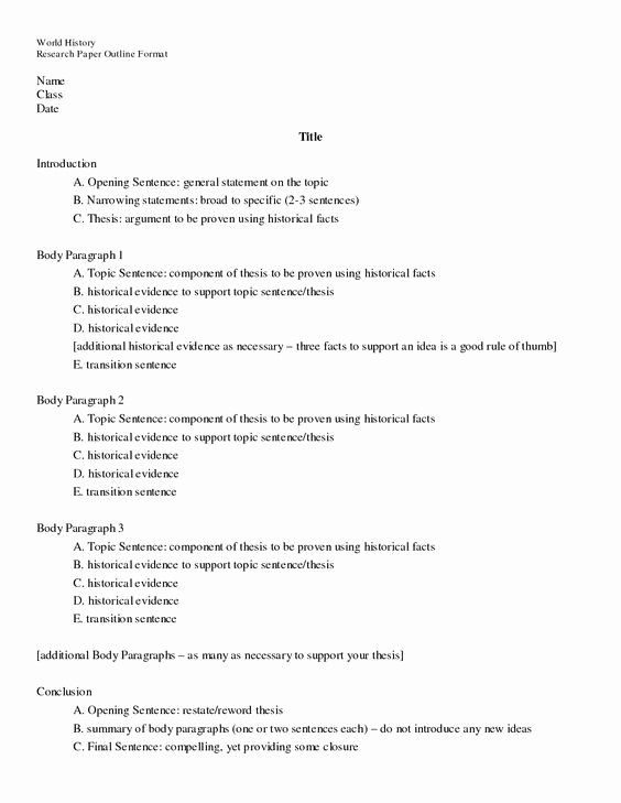 White Paper Outline Template Inspirational Elementary Research Paper Outline Template