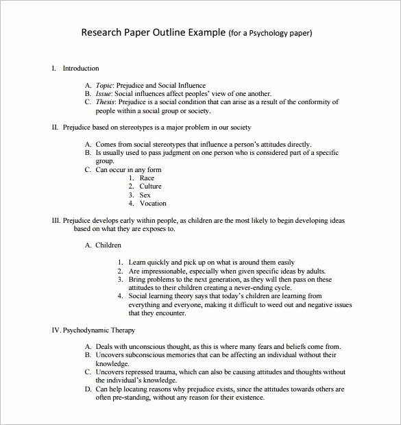 White Paper Outline Template New 8 Research Paper Outline Templates Doc Excel Pdf