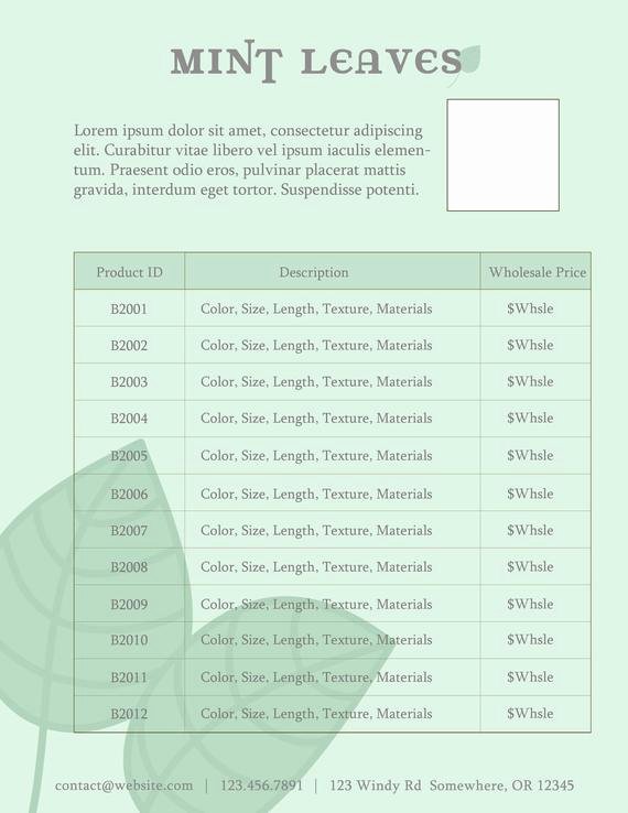 Wholesale Price List Template Beautiful Price Sheet for Line Sheet or wholesale Catalog by Simpleaspen