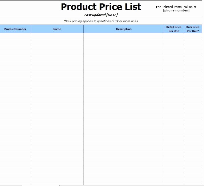 Wholesale Price List Template New 10 Free Sample wholesale Price List Templates Printable