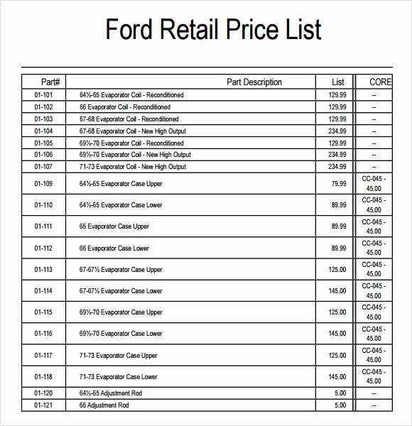 Wholesale Price Sheet Template Fresh Price Sheet Template 9 Free Samples Examples format