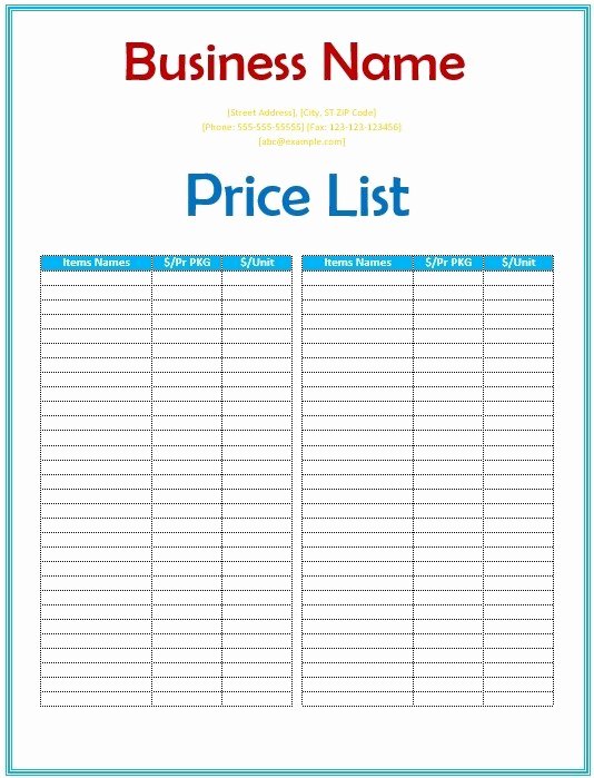 Wholesale Price Sheet Template Unique 10 Free Sample wholesale Price List Templates Printable