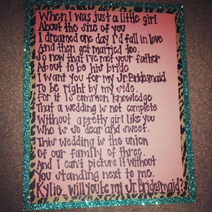 Will You Be My Bridesmaid Letter Template Awesome Poem I Wrote Ky to ask Her to Be My Jr Bridesmaid Along