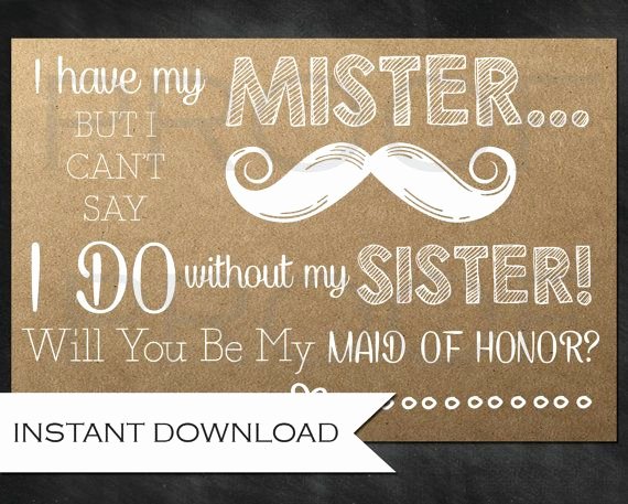 Will You Be My Bridesmaid Letter Template Beautiful Rustic Bridesmaid ask for the Sister Will You Be My Maid