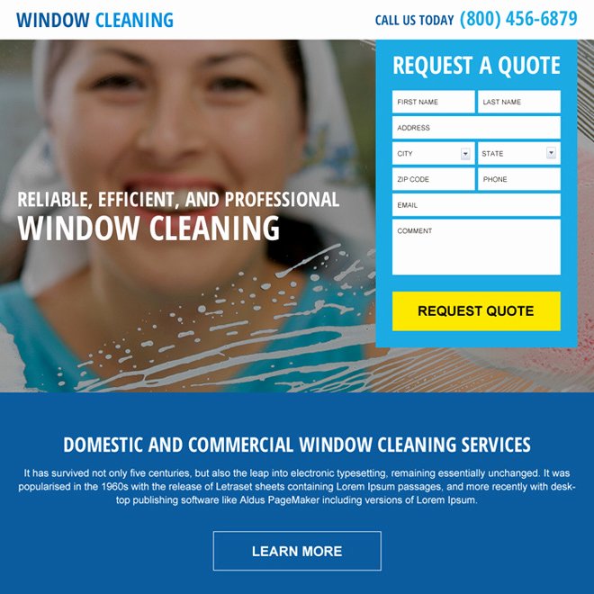 Window Cleaning Quote Template Inspirational Cleaning Service Landing Page Designs to Capture Leads