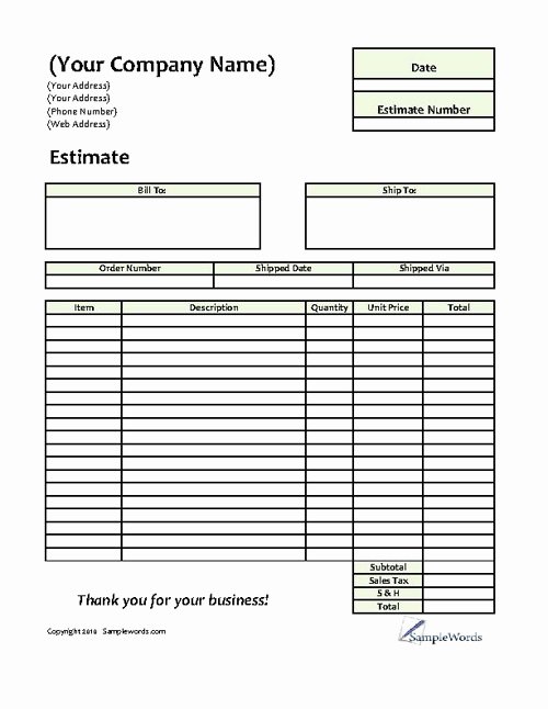Window Cleaning Quote Template Unique 8 Job Estimate Templates Word Excel Pdf formats