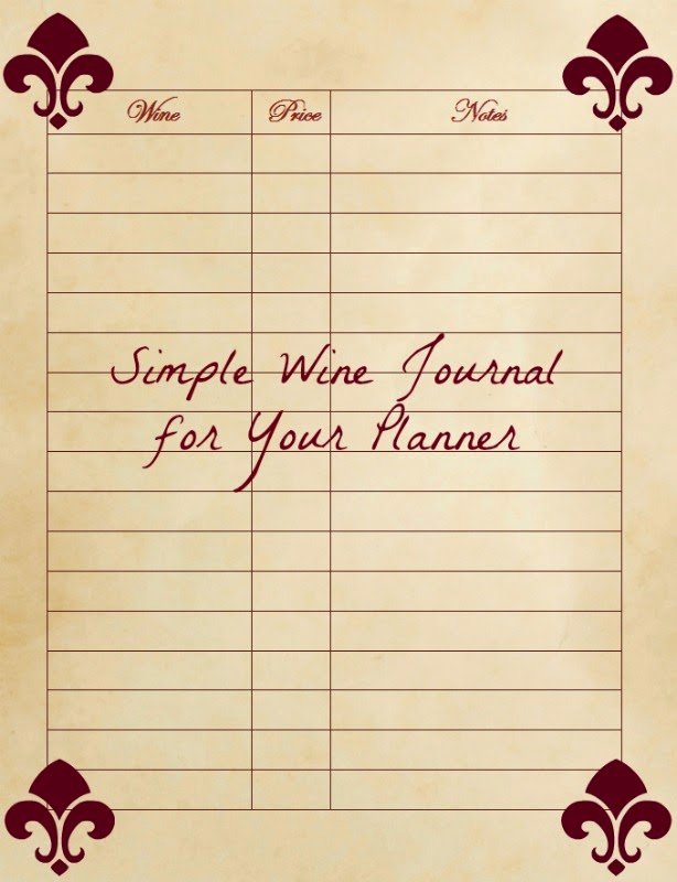 Wine Journal Template New My Messy Bliss Free Printables and Templates