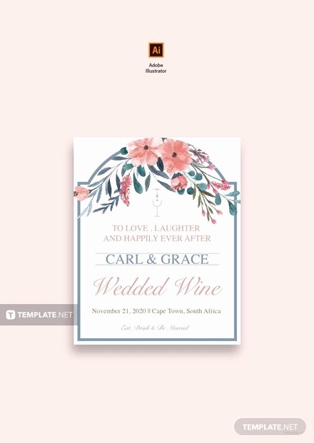 Wine Label Template Photoshop Awesome Free Beach Wedding Wine Label Template In Adobe Shop